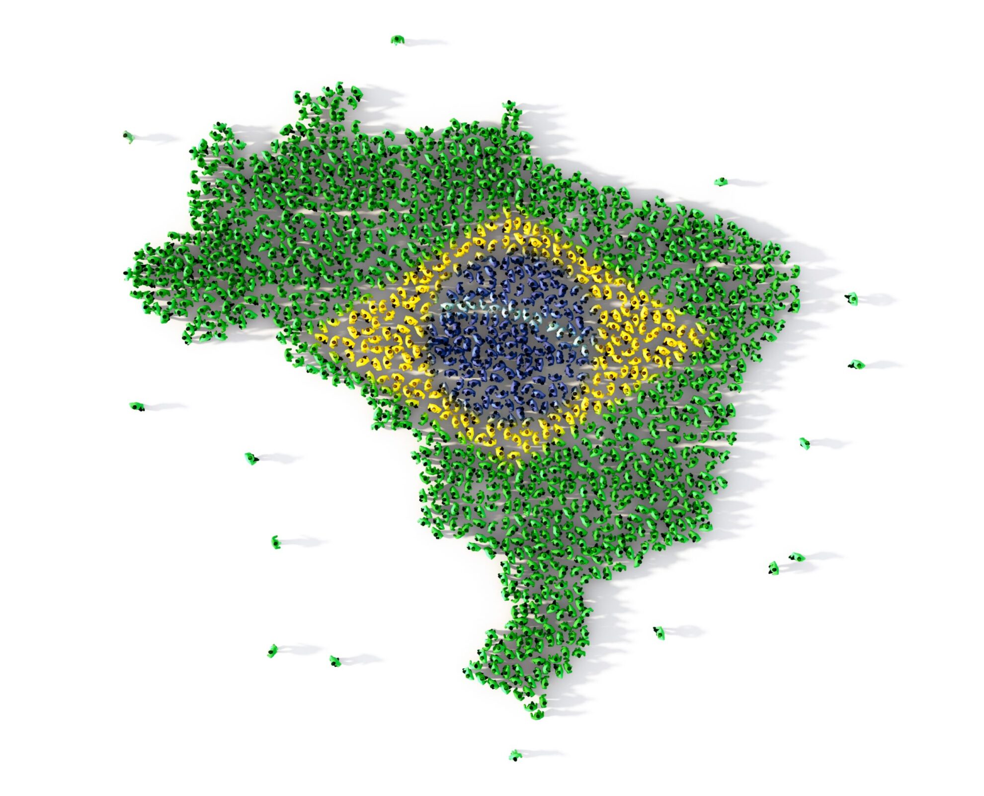 varias pessoas formando o mapa do brasil